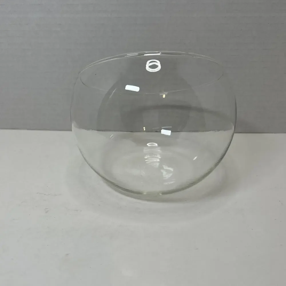 Vtg Pyrex Slant Clear Glass 6” Terrarium Bowl, Candy Dish, Corning NY 1950’s-70s